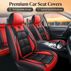 3D Stereoscopic Six-Pack Abdominal Design Car Seat Cushion, 360° Full Coverage, Car Seat Protectors, Airbag Cutouts, Front Rear Pocket Storage Bag, Compatible with Most Sedans, SUVs, Trucks, and Pickups Car Seat Protectors Car Seat Cushion,Leather Seat, A