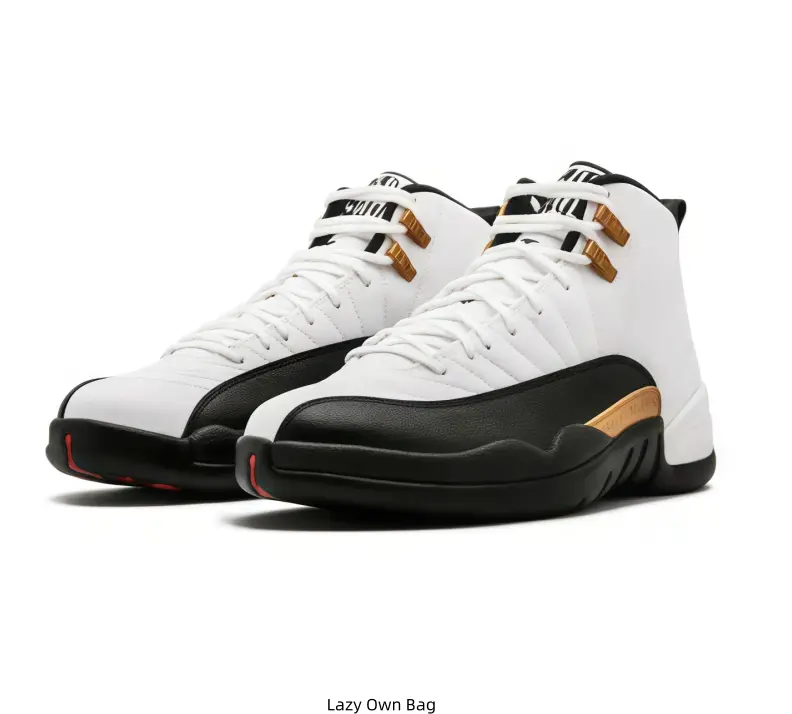 Men’s 3-Tone White-Black-Gold Premium Leather High-Top Basketball Sneakers, Padded Ankle Support, Non-Slip Cushioned Rubber Sole, Streetwear Trainers for Daily Walking