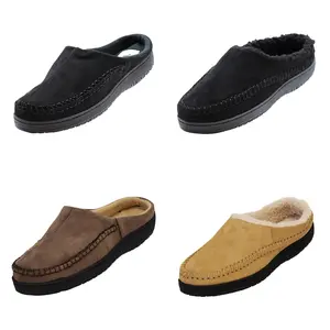 NORTY Mens Faux Suede Slipper 42077 Soft Plush Lining Durable Sole in 4 Colors Runs 1 Size Small Footwear Slide Fur Moccasin Clog Style