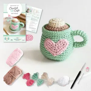 Crochet Cafe Amigurumi Kit Hot Cocoa: Everything You Need Is Included: 100%-Cotton Yarn, Crochet Hook, Stitch Marker, Tapestry Needle, Fiberfill, Step -- Better Day Books, General Merchandise