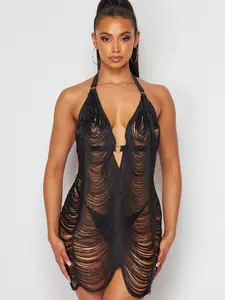 Heartbreaker Fringe Halter Dress