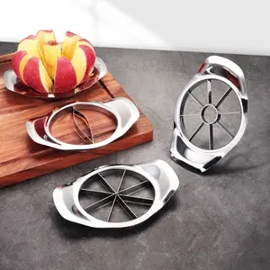 Stainless Steel Apple Slicer, 8 Blade Ultra Large Slicer, Durable Core Remover and Slicer, Fits Up to 4 Inch Apples