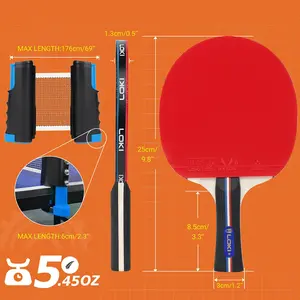 High Performance Portable Table Tennis Set - Premium Bundle with Retractable Net, 6 3-Star Balls, and 4 Professional Rackets