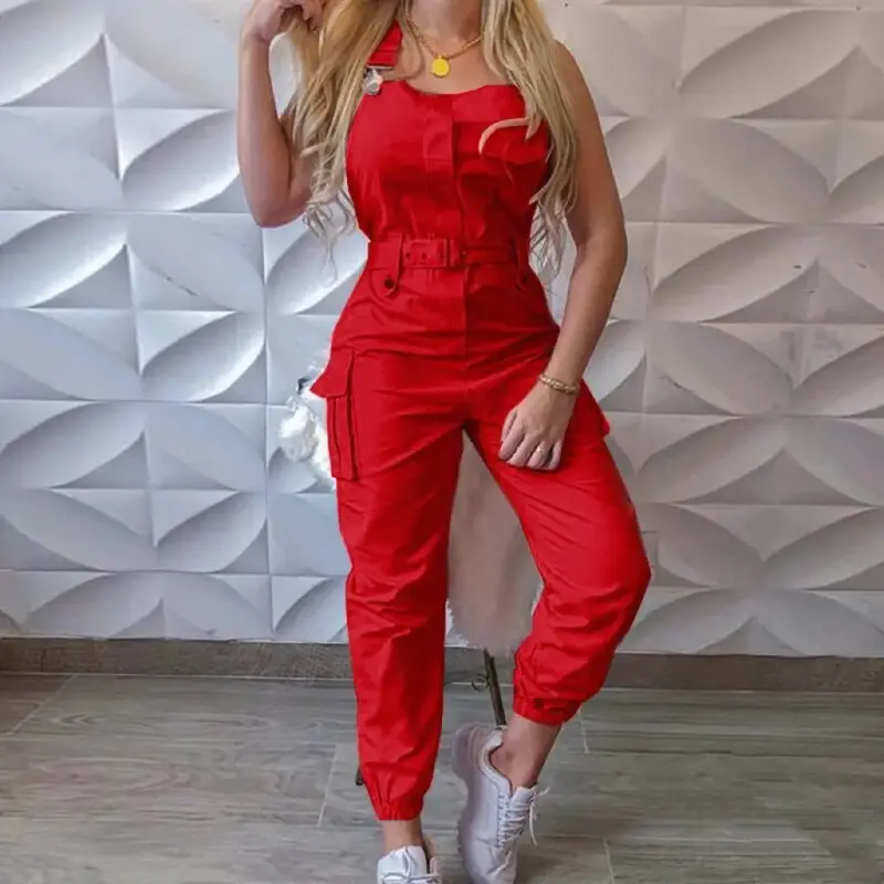 Women's Bodycon Fitted Casual Sleeveless Work Overalls with Waistband & Matching Leggings, Overalls for Women, Bodycon Fitted Overalls