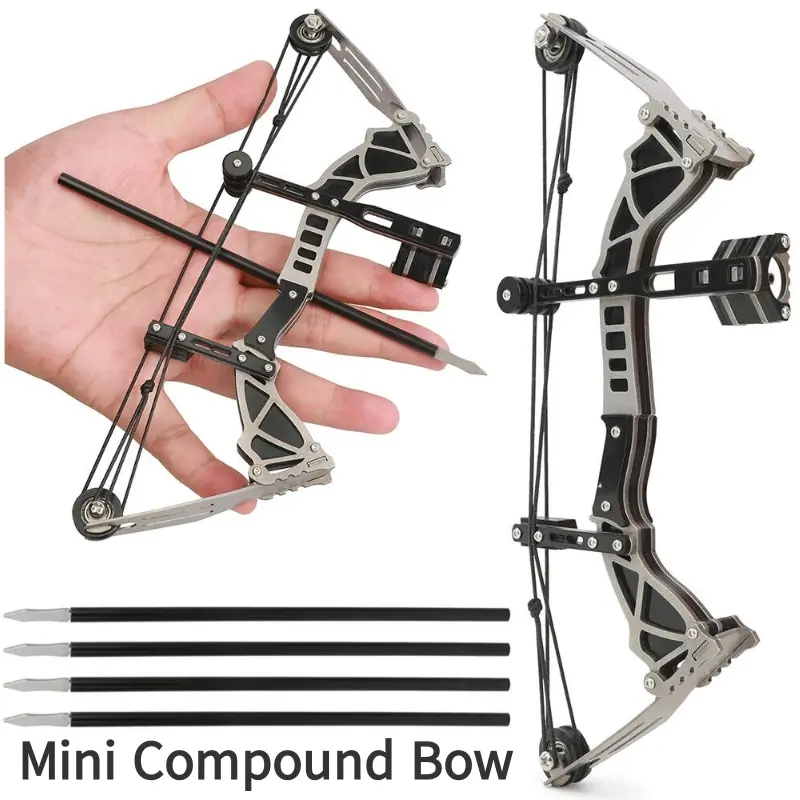 Palm-Sized Mini Composite Bow Set for Beginners - Compact and Portable 25cm 198G Archery Kit, All Necessary Components, Simple Daily Practice & Easy-to-Store Daily Fun Sports Equipment, Bows