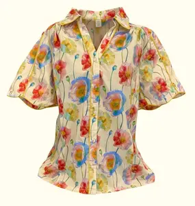 "Coral" Waterprint Blouse