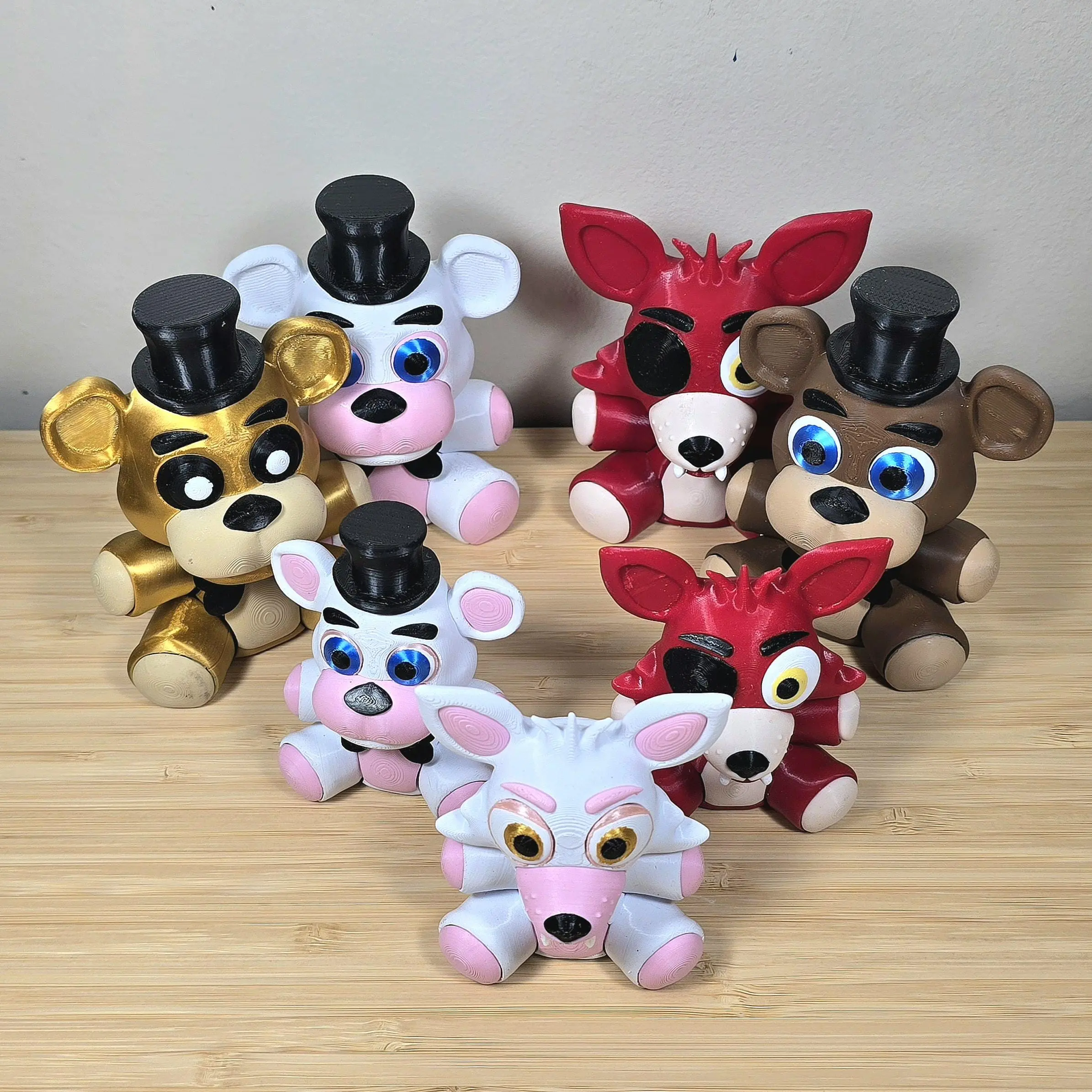 3D Printed Plush (Golden Freddy, Funtime Foxy, Funtime Freddy) 3D Printed Plush (Golden Freddy, Funtime Foxy, Funtime Freddy)