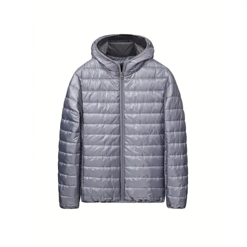 Men's Fashionable Quilted Hooded Jacket - Versatile Warm Coat for Autumn and Winter - Versatile and Comfortable - Ideal Cold-Weather Outerwear