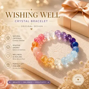 Wishing Well Original Design Crystal Bracelet | Multi-Gemstone Energy for Manifestation & Good Luck | Rainbow Healing Stone Jewelry | Exquisite Gift for Her