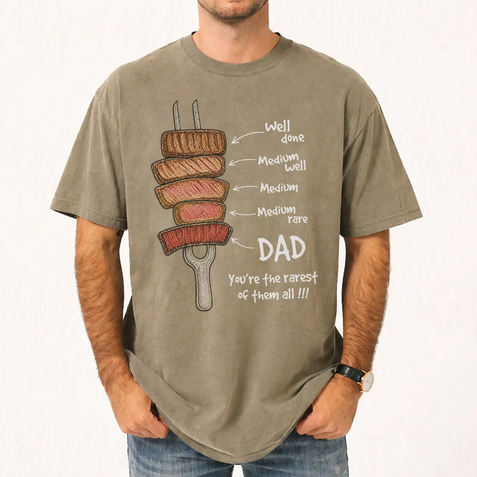 Comfort Colors Dad Steak Shirt, Funny Grill BBQ Dad Graphic Tee, Father’s Day Gift for Dad