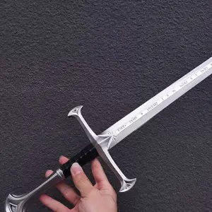King Aragorn Inspired Foam Prop - PU Polyurethane Material - Medieval Fantasy Prop - Party Costume Accessory - Holiday Gift - Collectible - Home Decor Ornament - Two-Player Duel Game Prop - Non-Metal, Unsharpened - Black