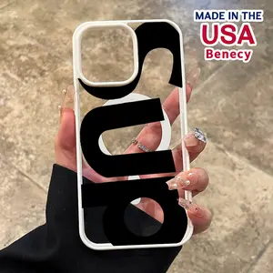 Magnetic Phone Case Supports Wireless Charging for iPhone 15 16 14 Pro Max 13 12 11 XR XS Plus E Creative Letters Pattern Non-Yellowing Shockproof Soft Silicone Transparent Acrylic Cover