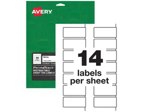 Avery PermaTrack Destructible Asset Tag Labels, 1-1/4" x 2-3/4", 112 Asset Tags (60537)