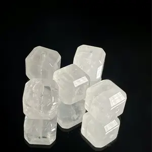 White crystal cube shaped crystal beads (2pcs)- capable of purifying and removing negative energy