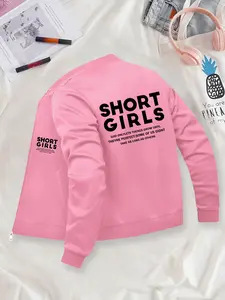 Short-Style Girl Printed Jacket - Fashionable Outerwear for Petites, Suitable for Casual Outdoor Sports, Fashionable & Durable for All Seasons, Ideal for Daily Activities & Holiday Gifting.