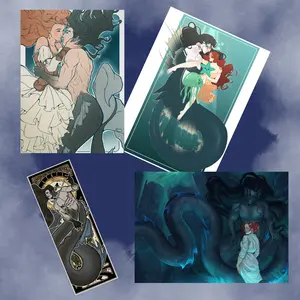 Whispers of the Deep - Print Pack + Bookmark - Merman Monster Romance Art Prints