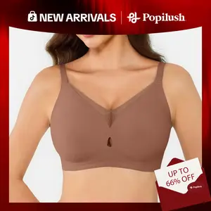POPILUSH【UP TO 46】 Seamless Wireless Jelly Contour Bra Lightly Lined Mesh Comfort Support Bra, Everyday Wear for Women - Live