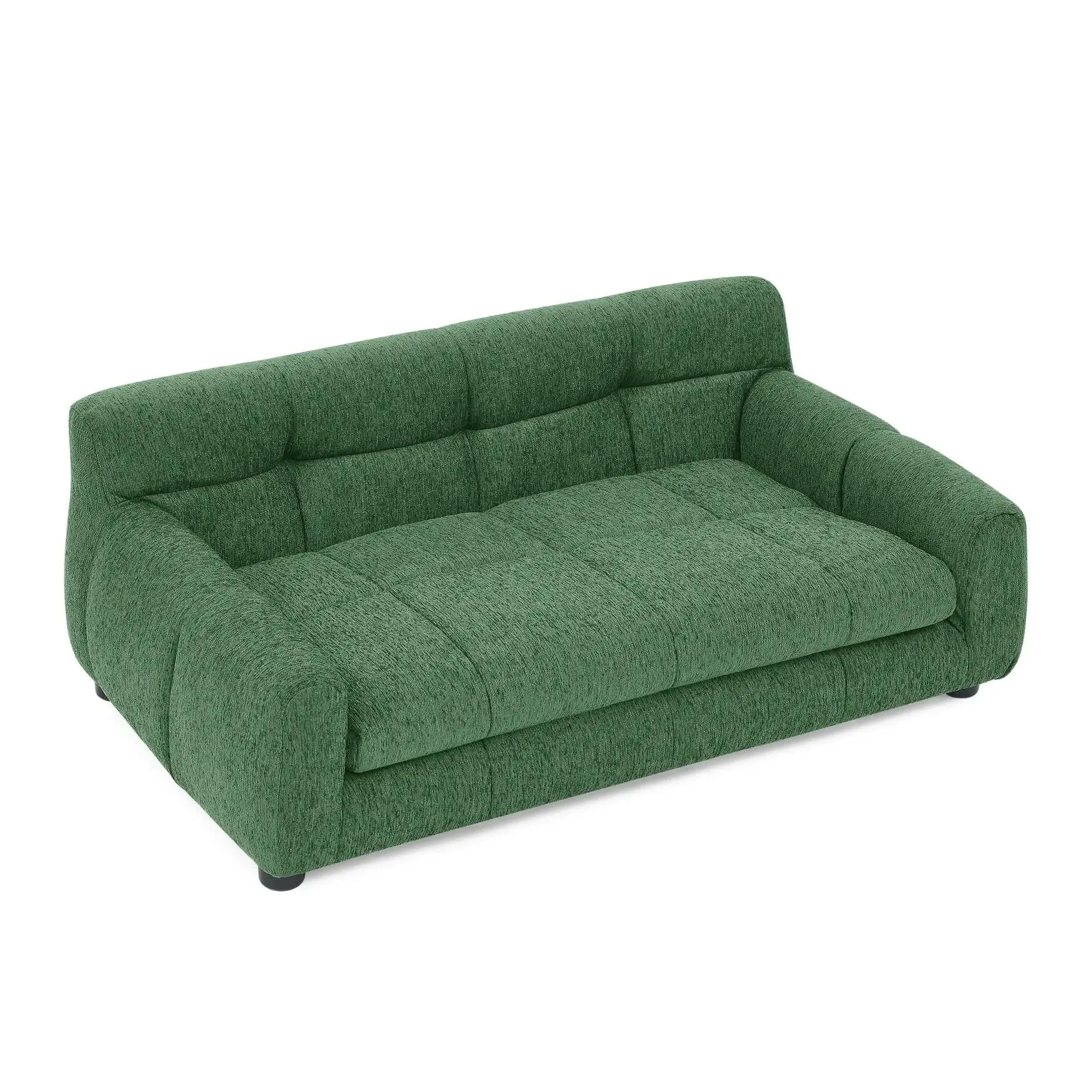 Pet Sofa for Small & Medium Dogs With Backrest & Armrests Green Linen