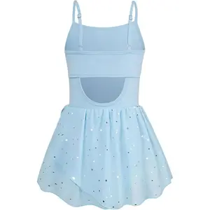Toddler Girls Dance Leotards Hollow Back Ballet Leotard for Girls Camisole Dance Dress with Tutu Skirt 3-9T