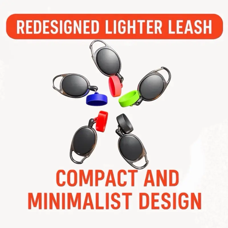 Quick-Snap Lighter Leash - Compact Minimalist Design with Strong Nylon Cord & Secure Clip for Reliable Retraction