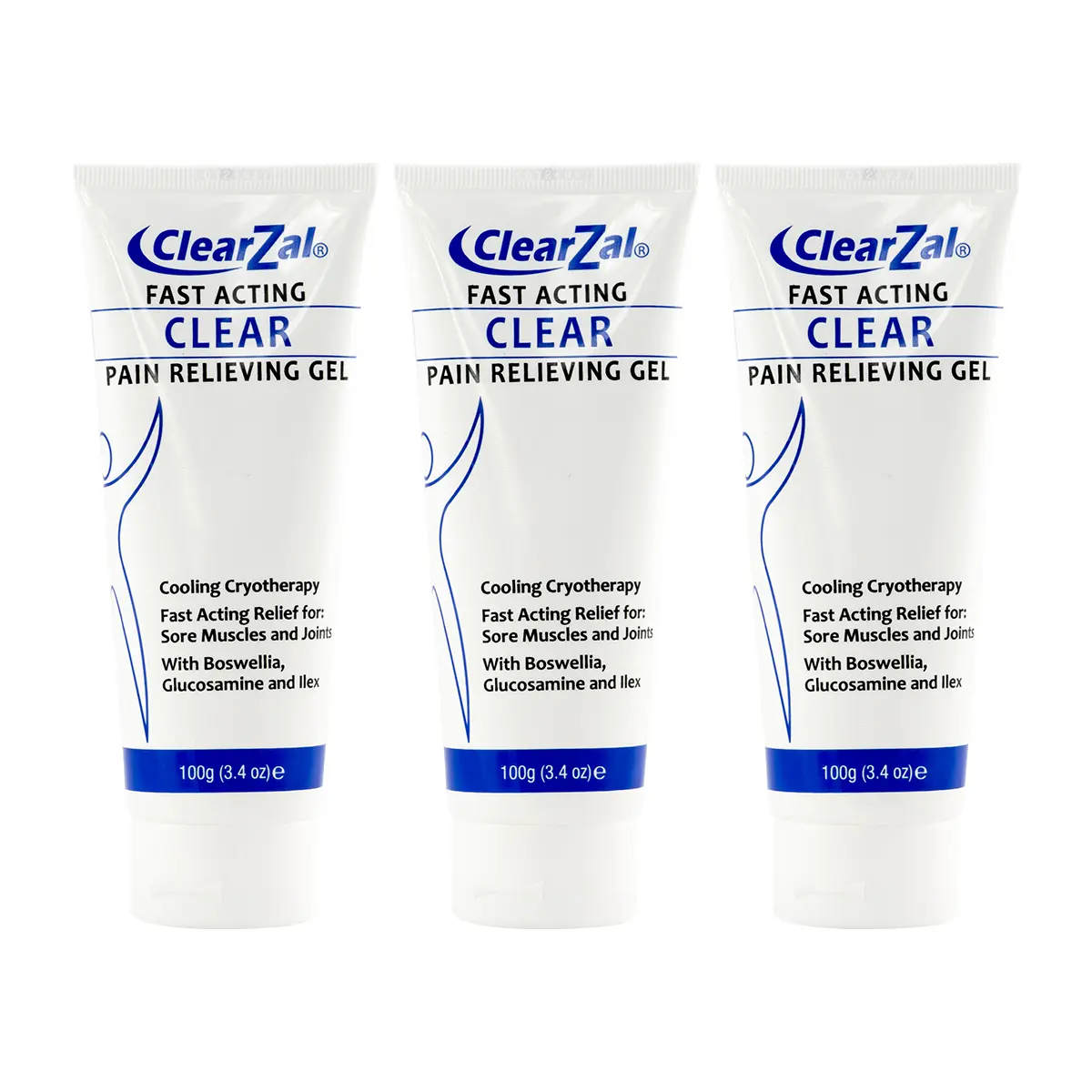 Clearzal  Soothing Cooling Gel 100g,  Relieving Body Gel, Cooling with Menthol and Frankincense, Cooling Massage Gel Cool and relax muscles, joints, waist, knees, shoulders and neck, and eliminate swelling [3 packs cycle pack]