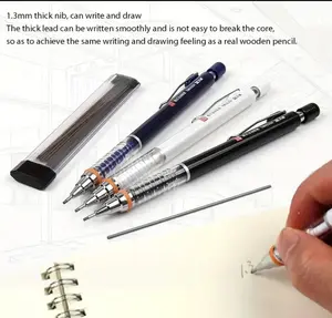 1.3mm Mechanical Pencil Business Office Student Writing And Drawing Pencil With Refill And Eraser Sturdy Lead Comfortable Grip Comfortable Writing Not Easy To Break Lead