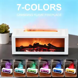 300ml Fireplace Flame Essential Oil Diffuser with Remote  7-Color LED, Timer & Auto Shut-Off  Includes 3 Essential Oils for Home Aromatherapy noire  elixir  beauty aromatic as cute  heater