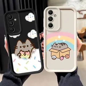 Case for Samsung Galaxy A15 A16 A34 A35 A36 A26 A32 A56 A71 A72 A23 A53 A54 A12 A13 A51 A73 Protective Smartphone Cover Funny P-Pusheens Cat