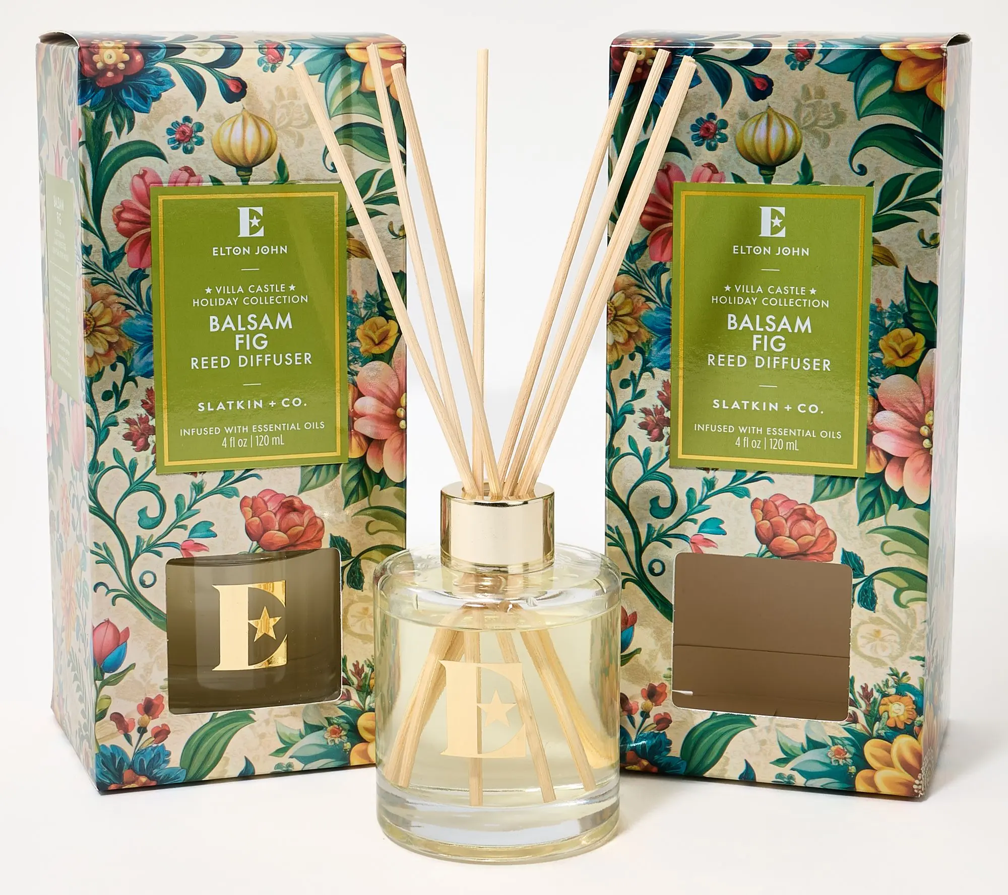Elton John x Slatkin + Co. S/2 4oz Balsam Fig Reed Diffuser
