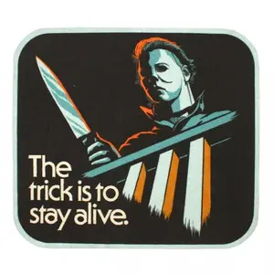 Creepy Co. Halloween TRICK IS TO STAY ALIVE RUG Michael Myers 38x34" Horror