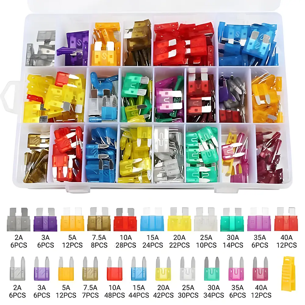 High Quality ATC Blade Fuse Set - 420Pcs Color Coded Transparent Cover Fuse Kit, 2A-40A Easily Identifiable Universal Automotive RV Repair Tools, Car/Truck Accessories, US Stock, Color Coded Fuse