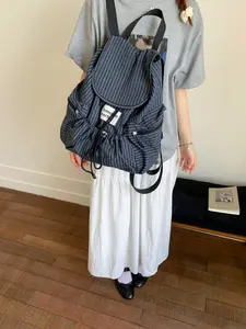 Women's Large Capacity Casual Plaid Backpack, Versatile Simple Daily Use Bag, Unique Design Bookbag for Ladies