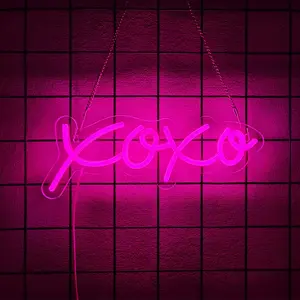 XOXO Neon sign  USB  Decorative  Sign Bar Store Club Garage Home Party Decor，Accents for Bedroom, Lover Valentine Gifts, Romantic Home Decor, Couples Gift