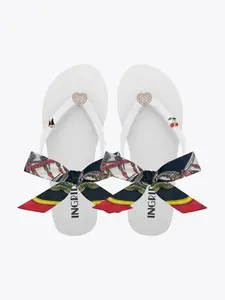 Mare Blanche Nautical Summer Flip Flop Sandal Comfortable Walking Shoes for City Beach with Detachable Ankle Straps & Heart Charms
