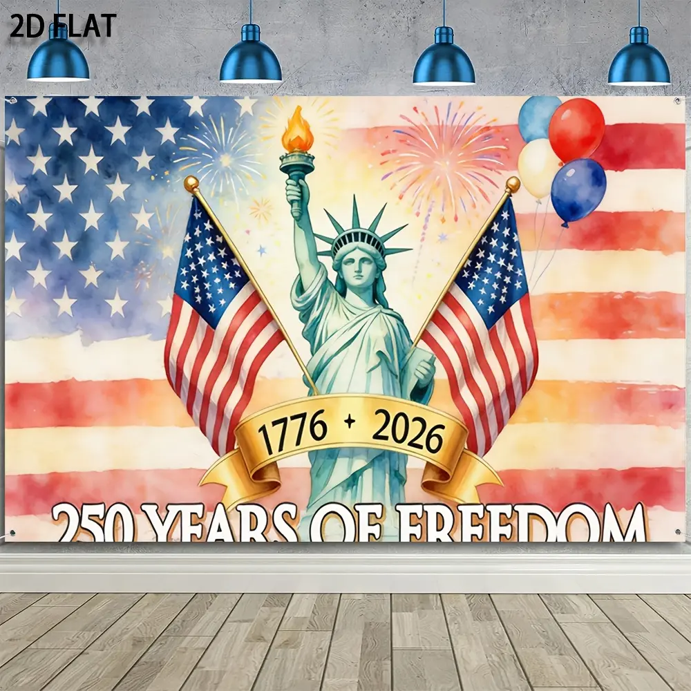 1pc Smooth Lightweight Polyester 250th Anniversary American Flag Banner Tapestry - Rich Patriotic Home Decor, Hanging Banner for 4th of July Party, Historical Parade Background,Hippie,Galaxy,Space Tapestry,UV,Reactiv,Western,Gallop,decorative,wal,bohemian