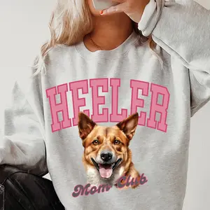 Red Heeler Mom Club Sweatshirt ~ Sweatshirt Unisex Apparel Relaxed Fit Printed in the USA Clothing Womenswear Casual and Comfortable