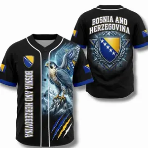 Bosnia and Herzegovina Baseball Jersey, Eagle Flag Shirt, WC2026 Fan Gift 7X
