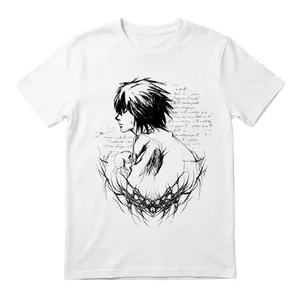 Death Note L Graphic Tee | Cyber Sigilism Anime Streetwear Vibe Heavyweight T-Shirt | Modern Retro Manga Shirt