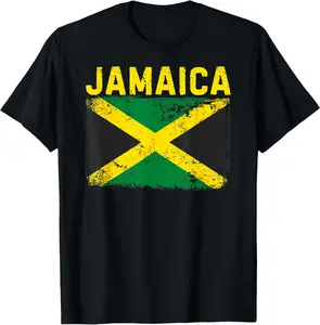 100% Cotton Vintage Jamaica Roots Jamaican Flag Pride Men Women  T-Shirt