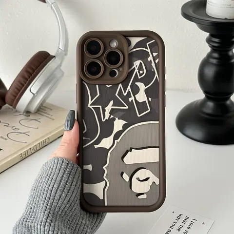 Luxury Street Graffiti TPU Plastic Cellphone Case - Shockproof, Anti-Drop Protective Shell, Handmade Craft for iPhone 17-11, iPhone 16 Plus, Ideal Holiday Gift Accessory