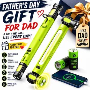 [Fathersdaygift] Work Light/Flashlight 3000LM, Rechargeable Underhood Light 5200mAh with Magnetic Base & Hanging Hook, Practical Light for Car Repair/Garage/Construction Site/Power Outage/Emergencies, Waterproof and Durable LED Lamp, Gift for Man