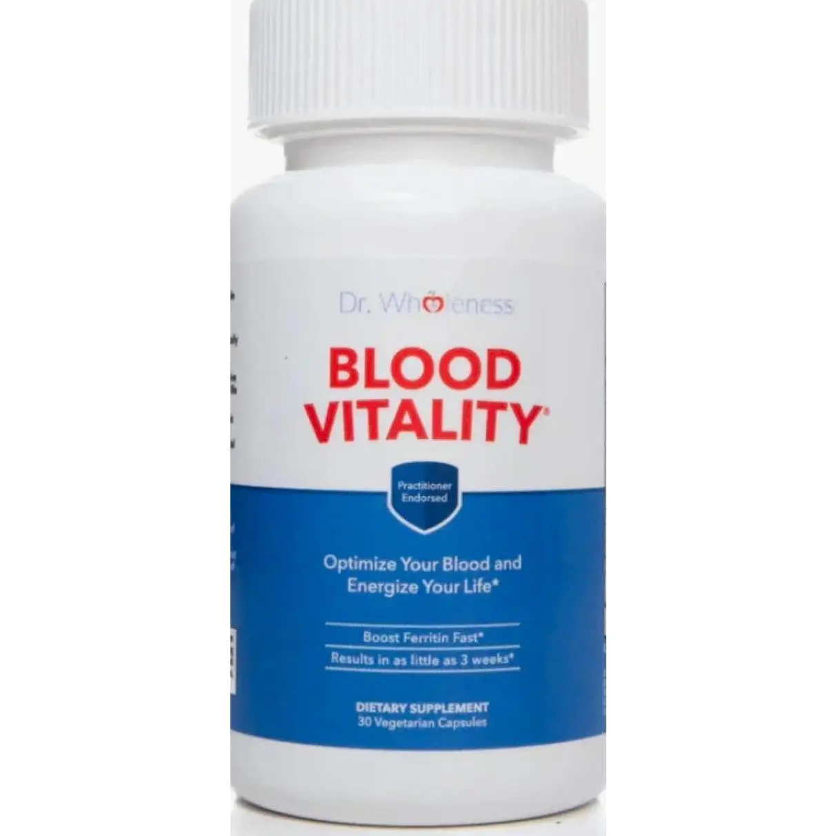 Dr. Wholeness Blood Vitality | Daily Iron/Multivitamin Supplement | Boost Ferritin and Energy, Most Effective Iron Supplement, High Potency, Non-Constipating, No Nausea, and Bioavailable | 30 Capsules