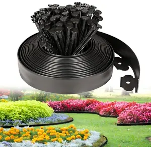 2 Inch Tall 33 FT Garden Edging Kit, Plastic Landscape Edging Border with 30Pcs Spikes, No Dig Flexible Lawn Edging for Landscaping Flower Beds Yard