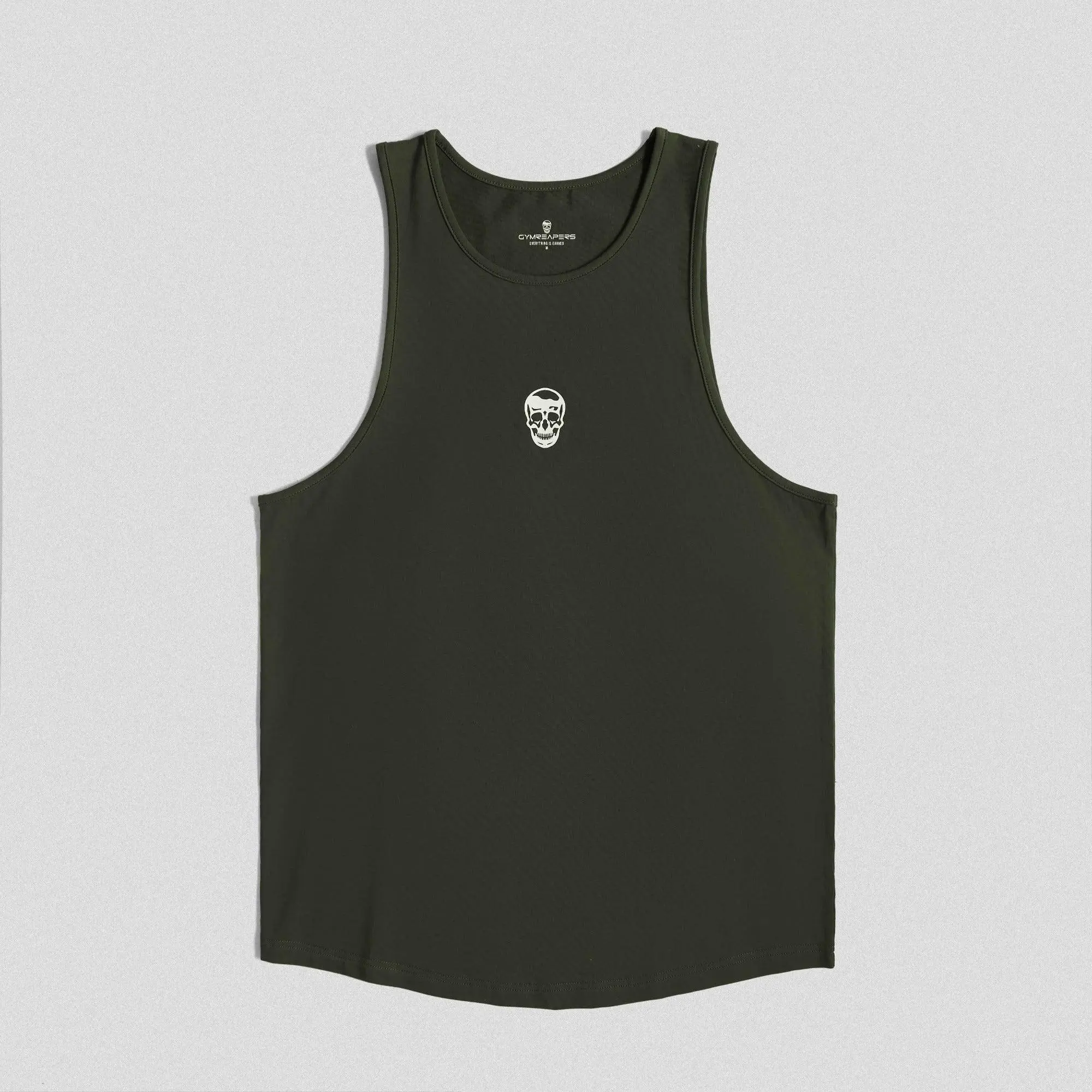 Lightweight Axis Men's Summer Swoop Hem Athletic Tank Top - OD Green, Soft Fabric