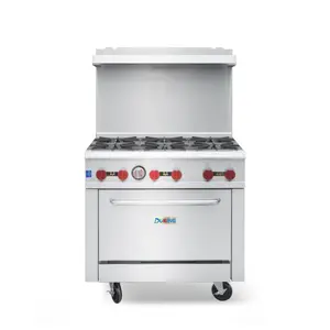 DURING D-GR-36 36" 6 Burner Commercial Gas Range with Standard Oven - 210,000 BTU