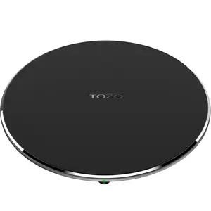 TOZO W3 Wireless Charger, 10W Qi-Certified Fast Charging Pad with Aviation Aluminum Computer Numerical Control Technology Compatible with iPhone 16 15 4Series, Samsung Galaxy Series NO AC Adapter Smartphone Cellphone Electronic Mobile Smartphone Cellphone