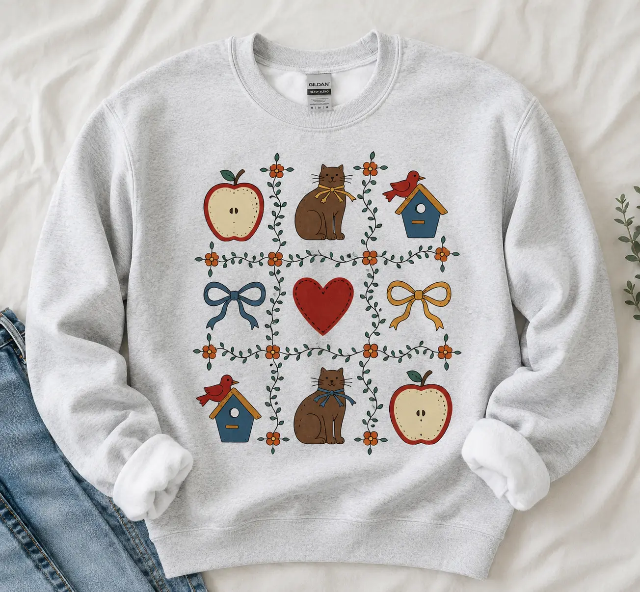 Cottage Collage Sweatshirt, Aesthetic Vintage Cottagecore Crewneck, Cozy Graphic Sweatshirt, Gift for Women & Teens