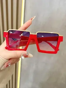 Unisex Fashionable All-match Tinted Lens Glasses, Trendy Casual Large Frames Glasses for Everyday Use, Fashion Accessories for Outdoor Activities