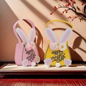 Easter Handbag Basket Bunny Decoration Storage Bag, Cute Easter Gift Organizer, Perfect for Spring Festivities, Durable & Stylish Design