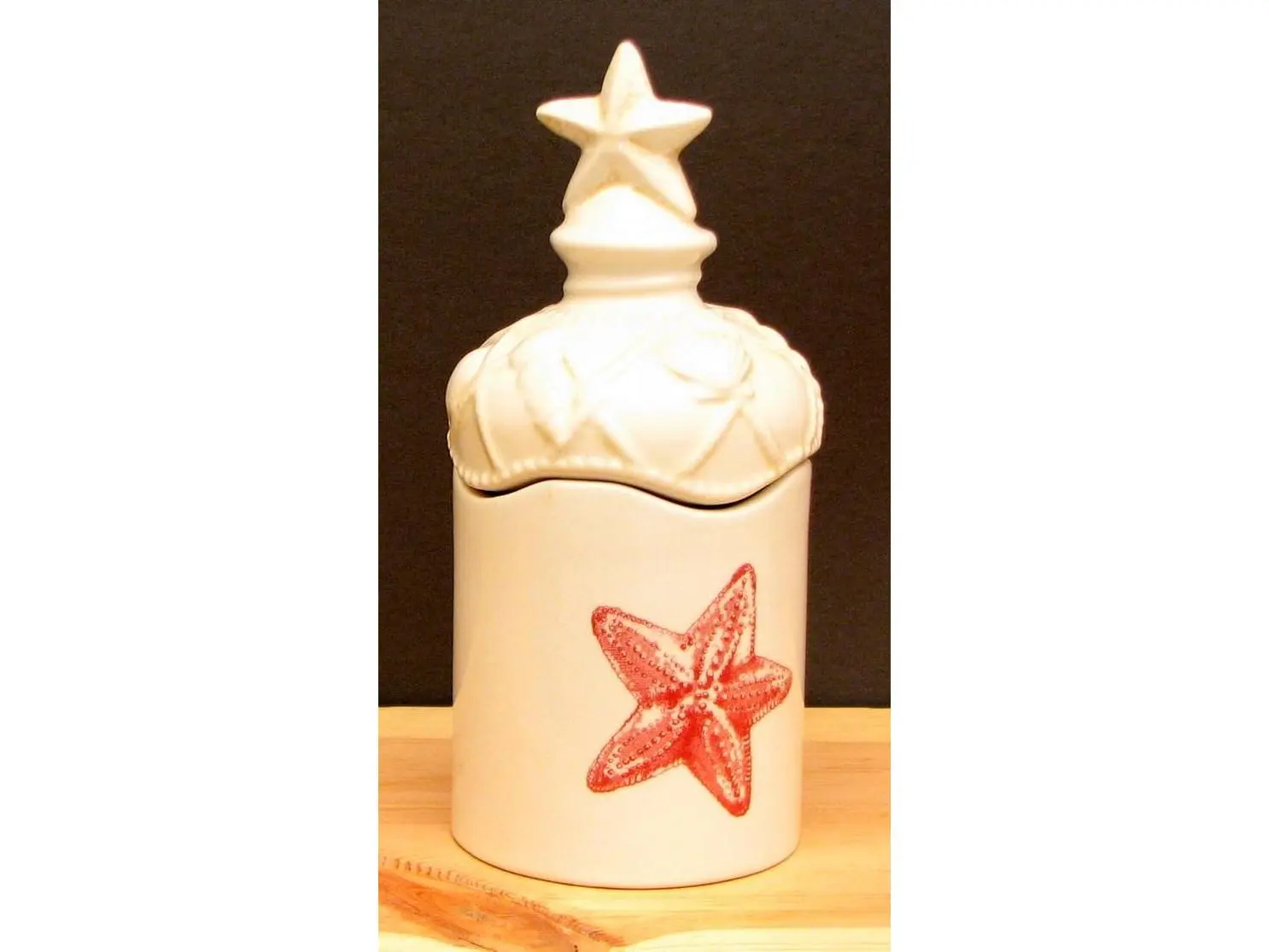 Nautical Ceramic Jar with Seashells